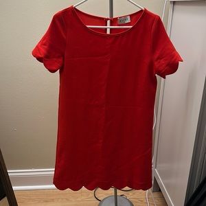 red tshirt (blouse material) dress